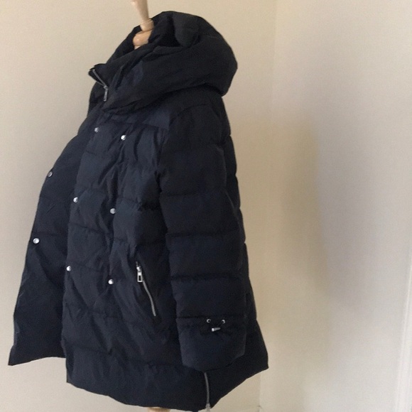 NWT! Zara Size L dark navy puffer down jacket - Picture 6 of 10